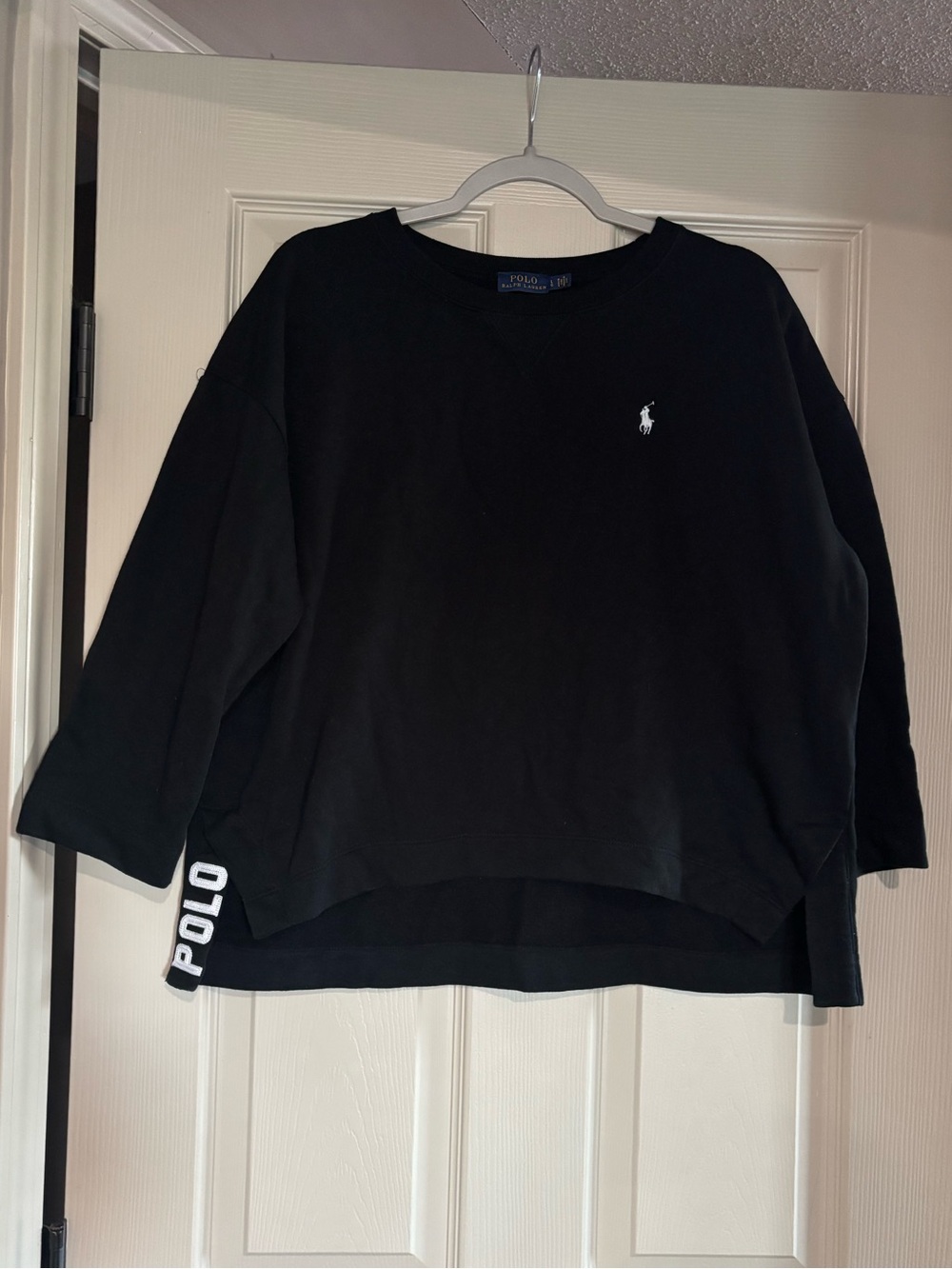 Ralph Lauren Black Crewneck Sweatshirt with White Pony